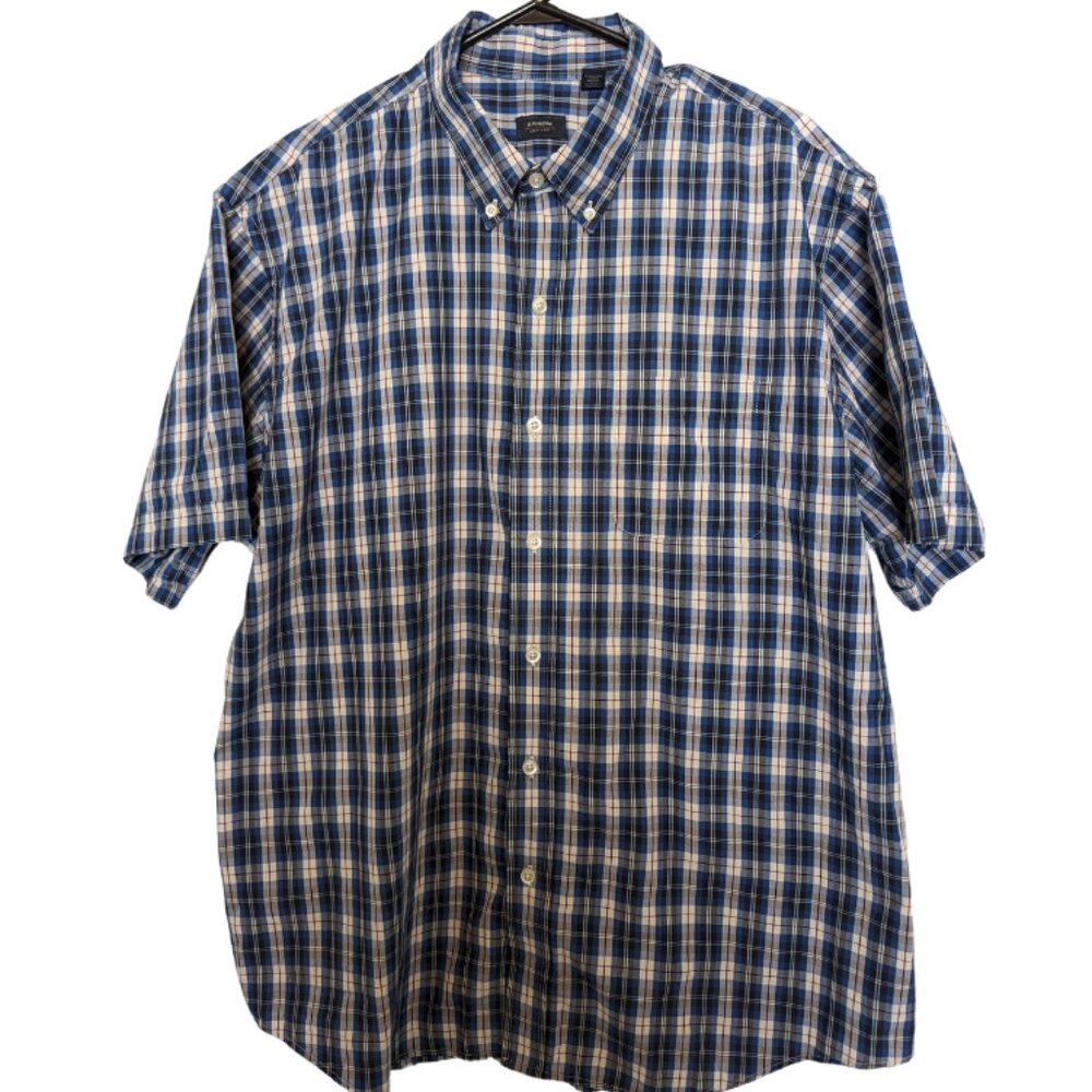 Arrow USA 1851 Men’s Button Up SS Collared Shirt Size x- large Multicolor Plaid